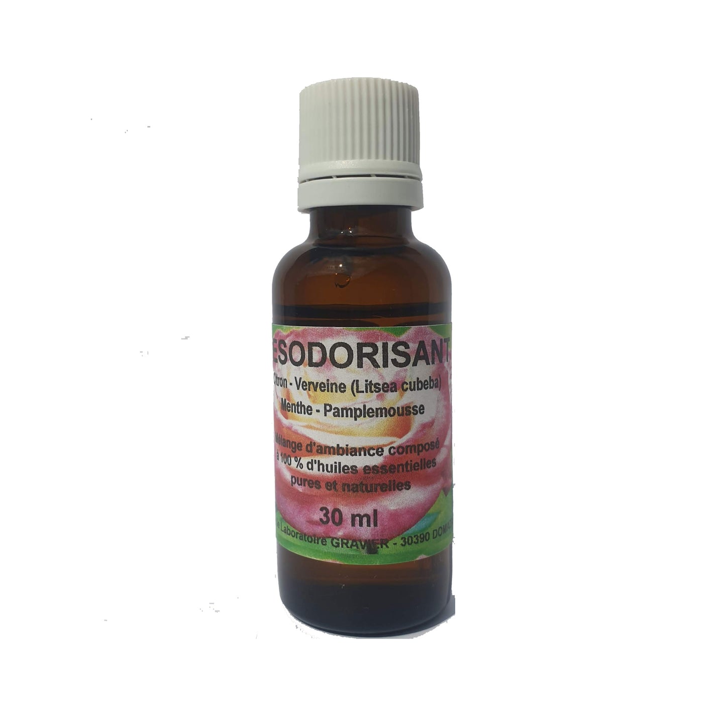 Huile esentielle Bio Desodorisant Citron Verveine Menthe Pamplemousse 30 ml - Clubinsport