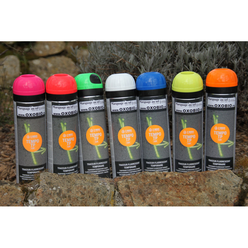 Bombe traceur Fluorescent ephemere a base de craie couleurs au choix - Clubinsport