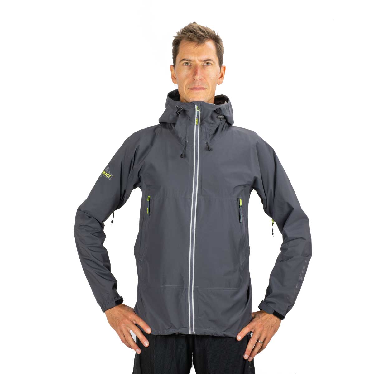 Veste imperméable Homme Instinct  Ultra trail étanche gris - Clubinsport