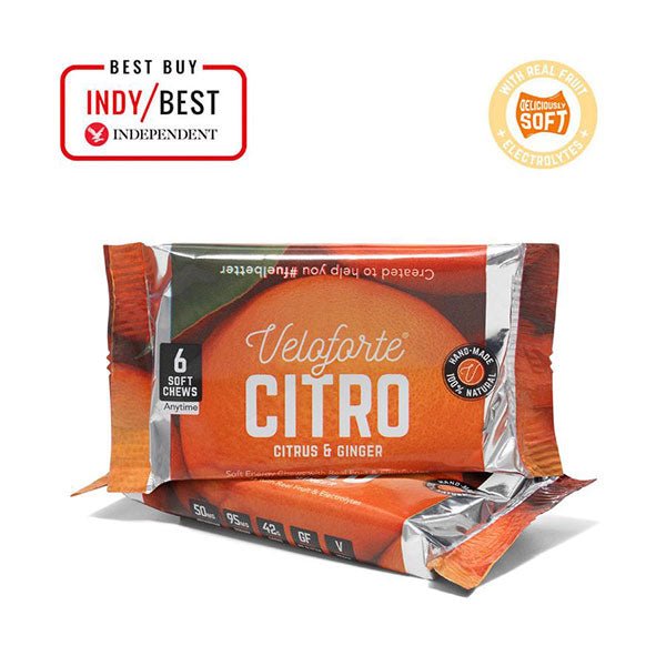 Gommes x 6 Veloforte Citro Energy Chews (50g) - Agrumes et Gingembre - Clubinsport