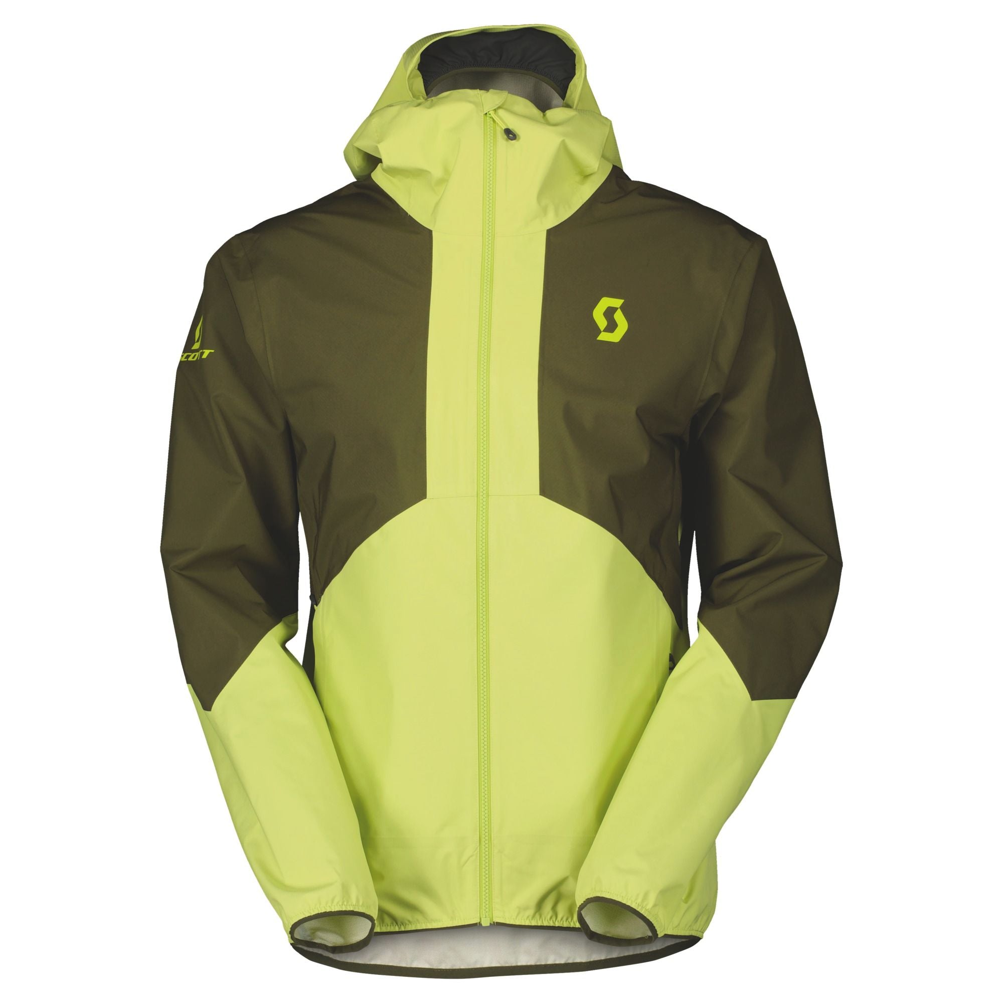 Veste imperméable Homme Scott Explorair Light dryo 2.5L Kaki jaune fluo - Clubinsport