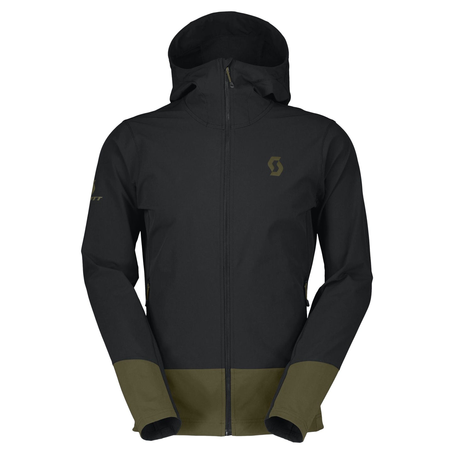 Veste coupe vent et chaude Softshell Homme SCOTT noir kaki - Clubinsport