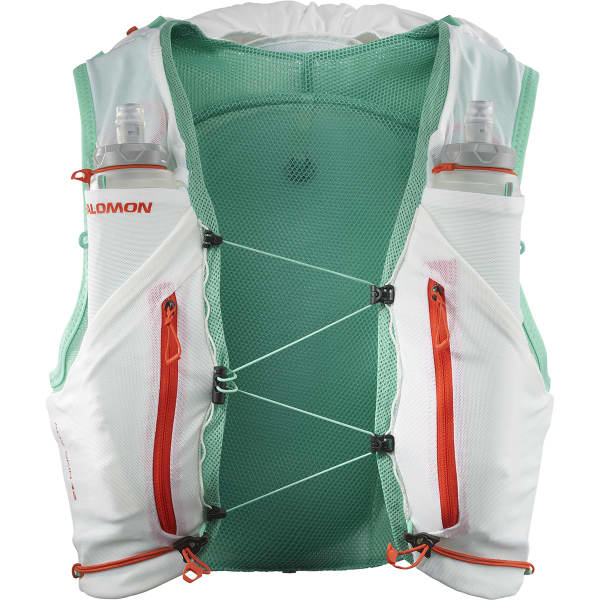 Sac de trail Salomon Adv Skin 12 blanc et vert electrique - Clubinsport