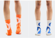Chaussettes ON liquid logo Socks high 2 paires bleu et orange