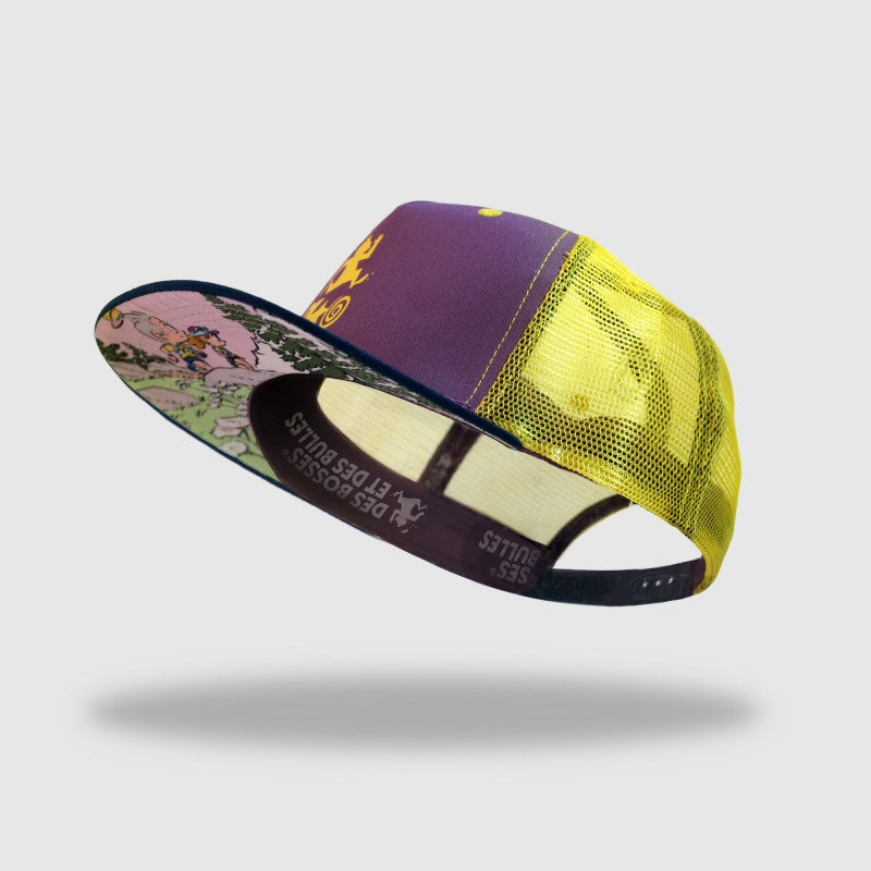 Casquette Trucker DBDB Island violet Jaune Bleu