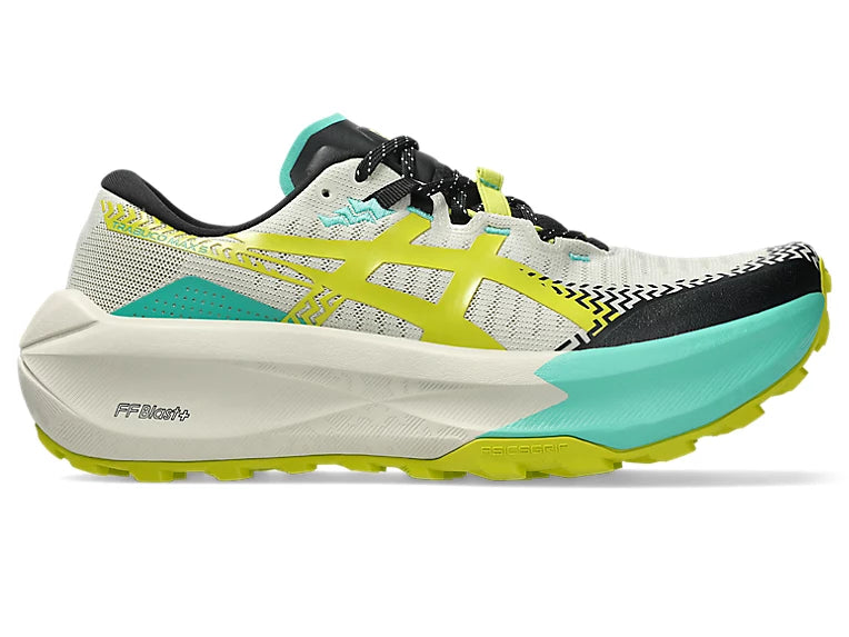 Chaussures de Trail homme Trabuco Max 5 Asics blanc / bleu turquoise
