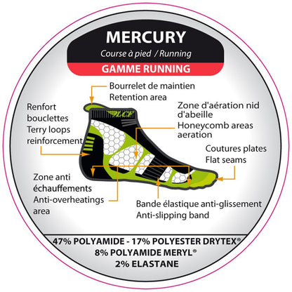 La Chaussette de France Running modele Mercury noir/orange - Clubinsport