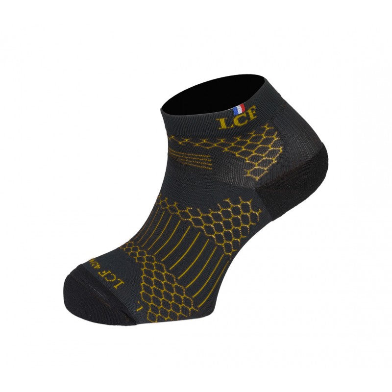 La Chaussette de France Running modele Alberta noir/jaune - Clubinsport