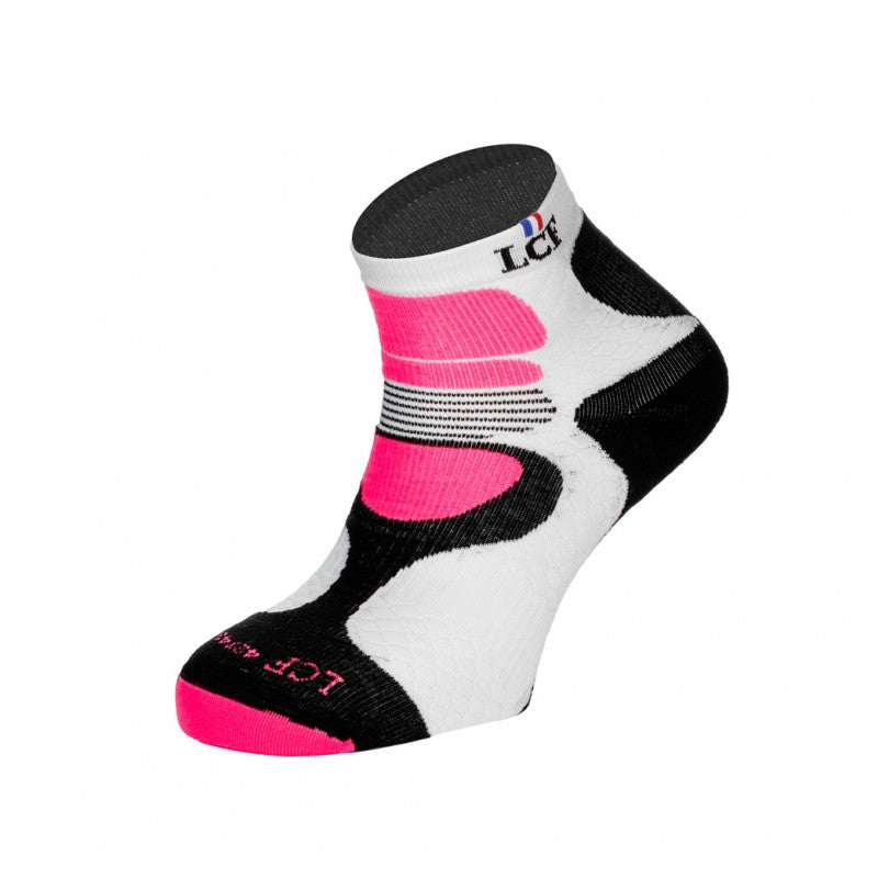 La Chaussette de France Running modele Nepal blanc et rose - Clubinsport
