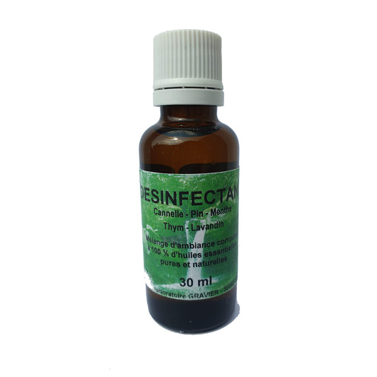 Huile esentielle Bio  Desinfectant Cannelle Pin Menthe Thym Lavandin 30 ml - Clubinsport