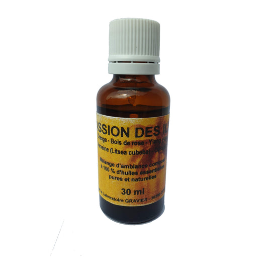 Huile esentielle Bio Passion des iles Orange Bois de rose Ylang Verveine Geranium 30 ml - Clubinsport