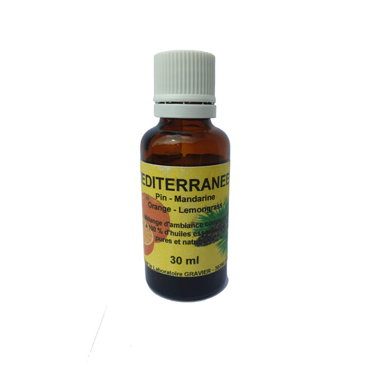 Huile esentielle Bio Mediterraneen Pin Mandarine Orange Lemon grass 30 ml - Clubinsport