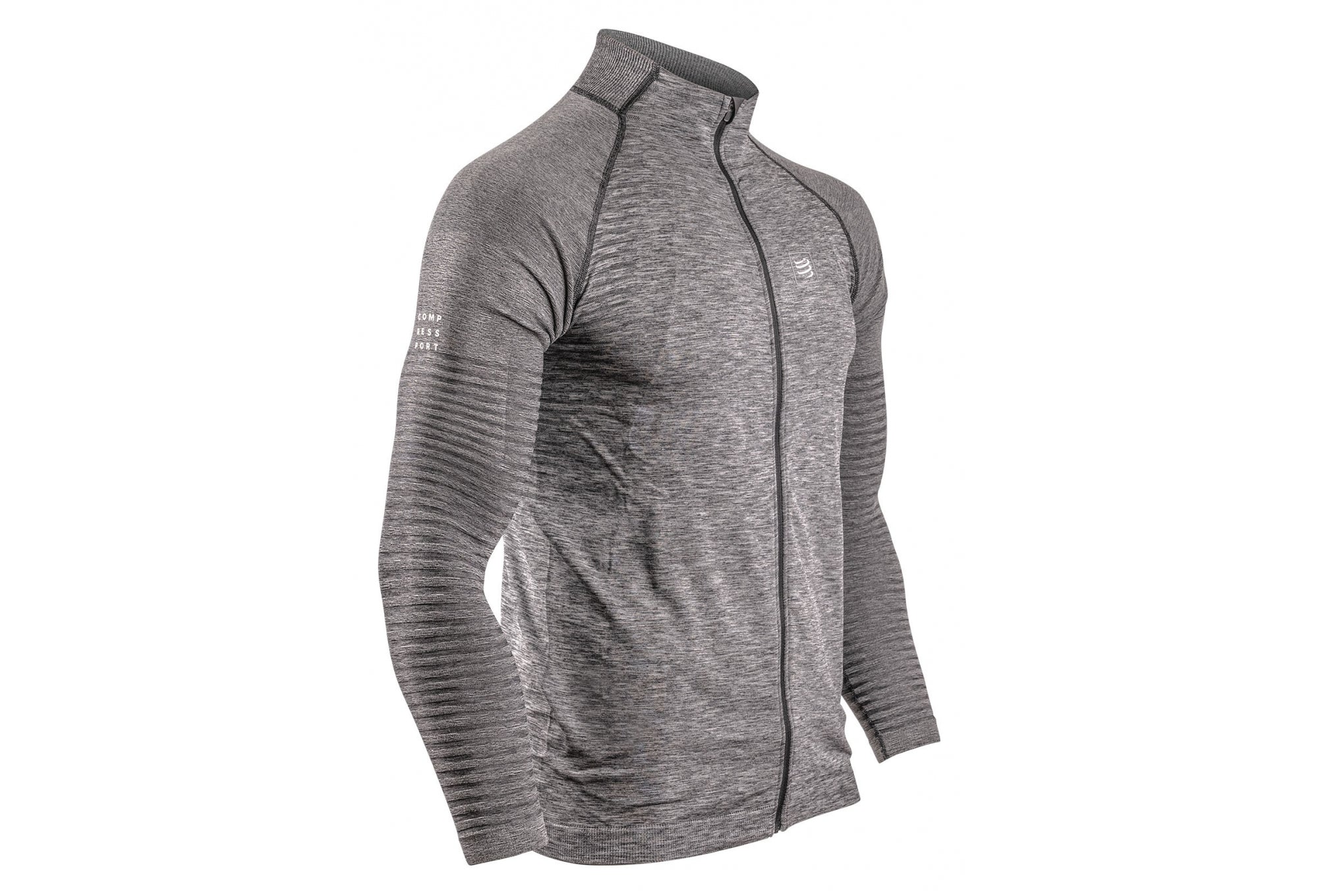 Haut zip Homme Compressport Seamless Gris - Clubinsport