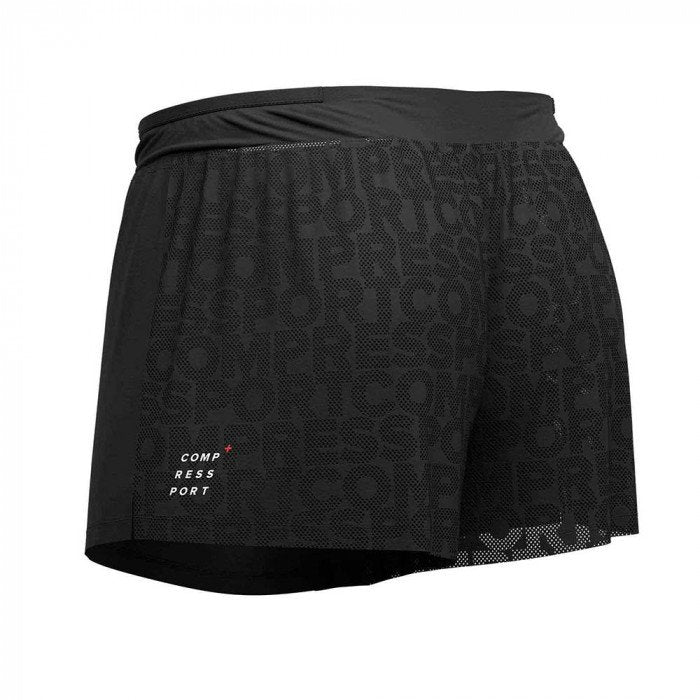 Short homme Compressport Racing split short noir - Clubinsport