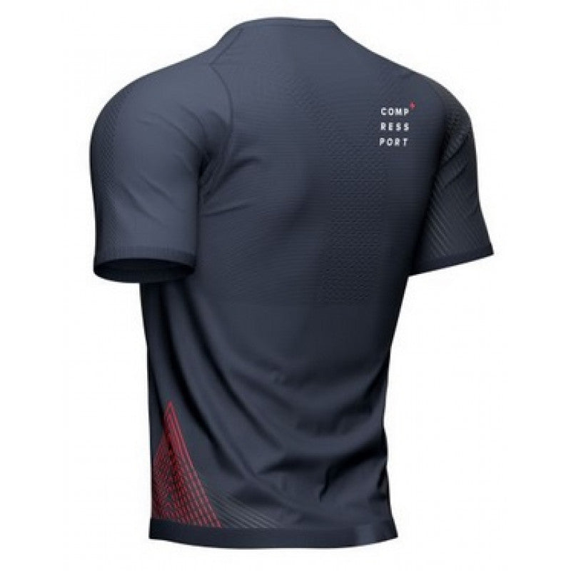 Tee-shirt manches courtes homme Compressport bleu Performance SS - Clubinsport