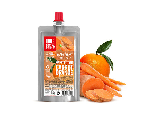 Pulpes de fruits Bio Vegan 65g Mule bar  Patate douce Orange Carotte - Clubinsport
