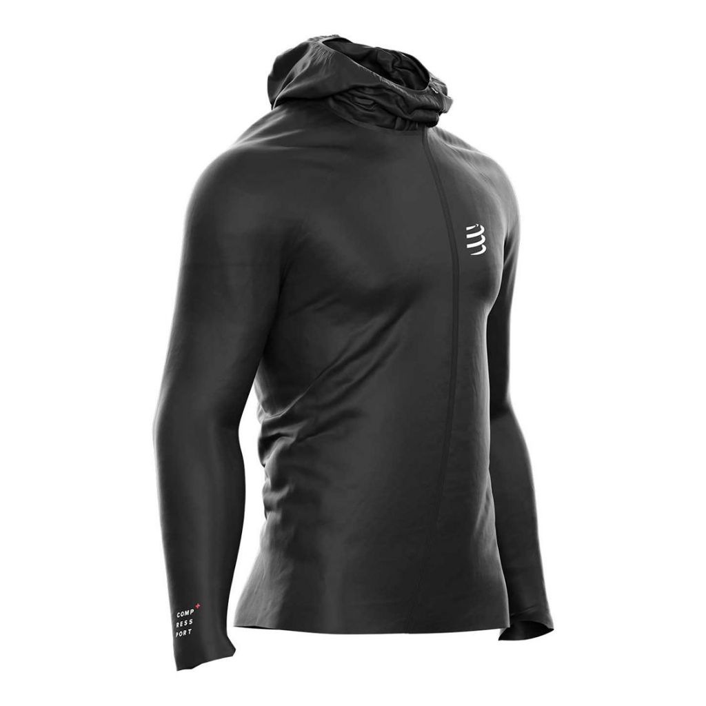Veste imperméable Homme Compressport Hurricane  10/10 noir - Clubinsport