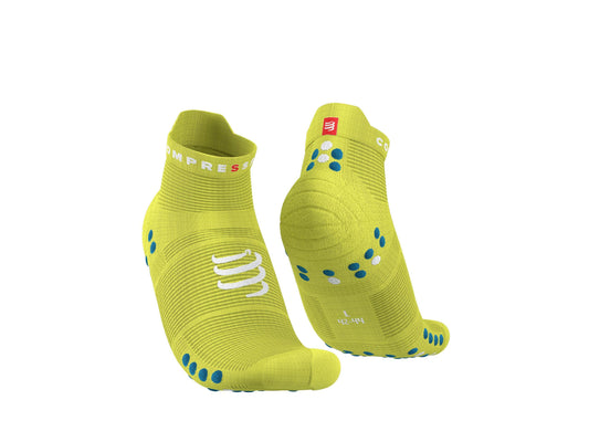 Chaussettes basses compressport jaunes fluo - Clubinsport