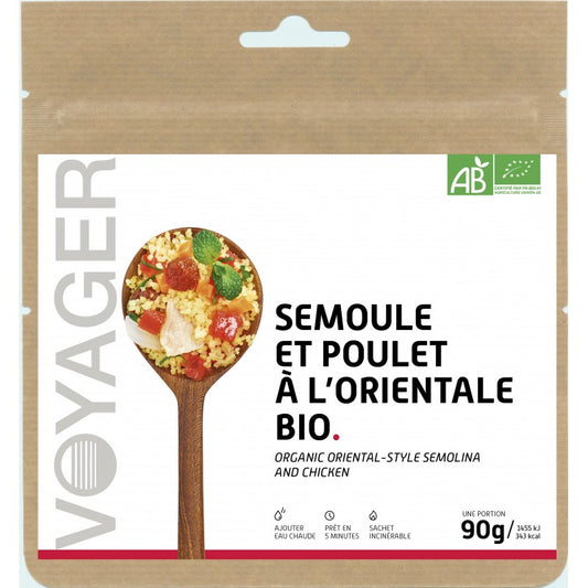 Repas Lyophilisé Voyager Riz et poulet à la Normande BIO 80g - Clubinsport