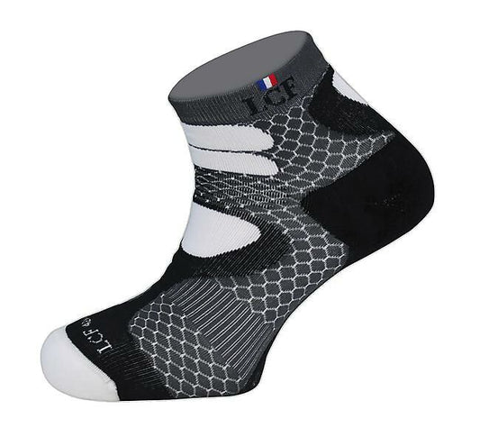 La Chaussette de France Running modele Nepal  blanc et gris - Clubinsport