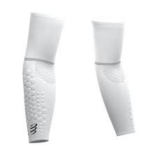 Manchettes de bras Compressport Armforce Ultralight blanc - Clubinsport