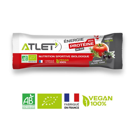 Barre énergétique biologique ATLET tomate olive chia - Clubinsport