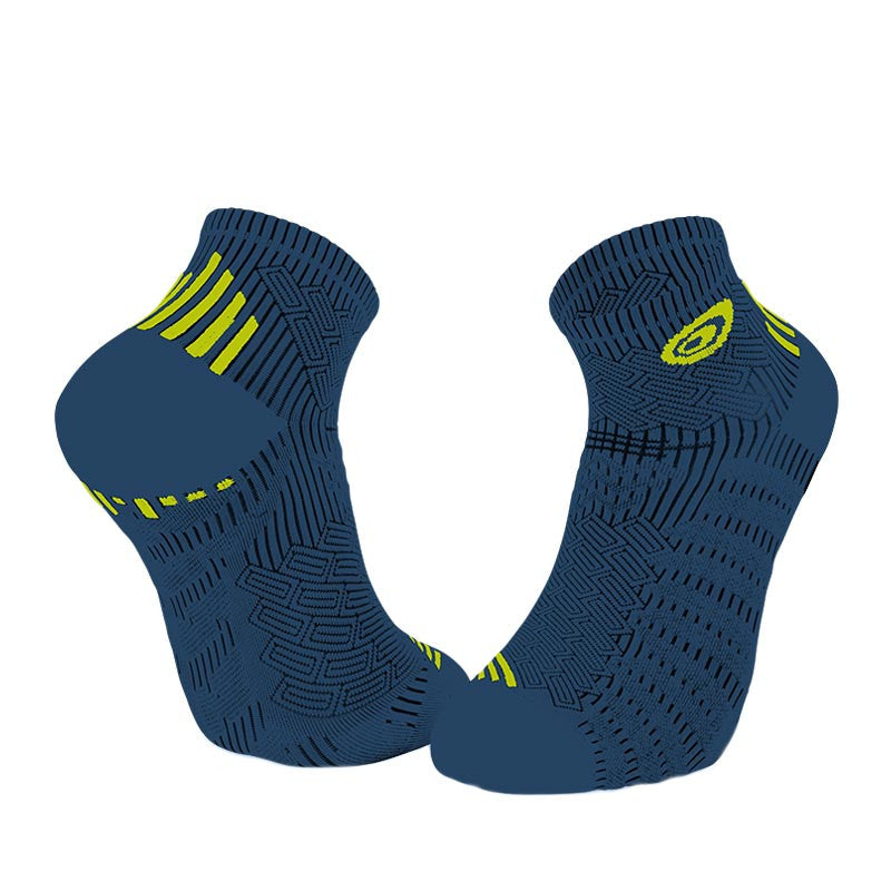 Chaussettes BV Sport Run Elite marine et jaune - Clubinsport