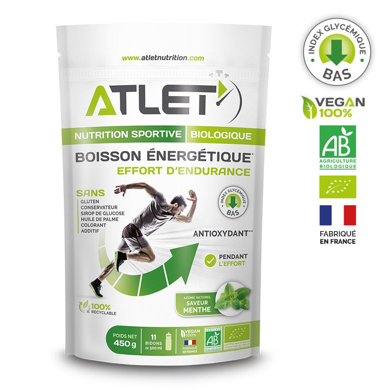 Boisson d'effort energetique Atlet menthe 450 g - Clubinsport