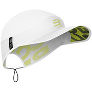 Casquette Compressport Pro Racing Cap Blanc avec dessous visiere jaune fluo - Clubinsport