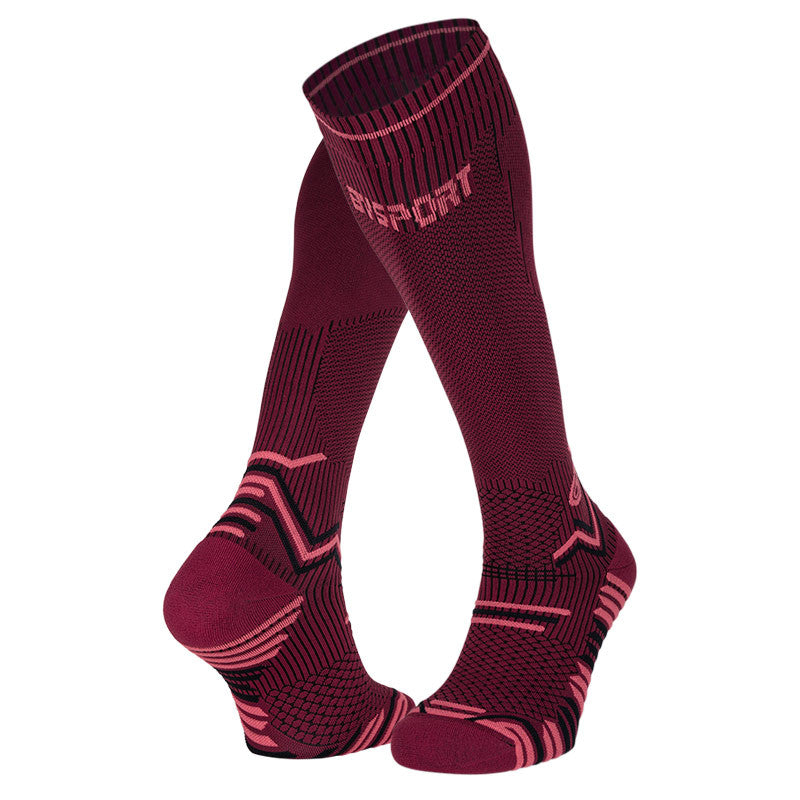 Chaussettes Trail Compression bordeaux rose BV Sport - Clubinsport