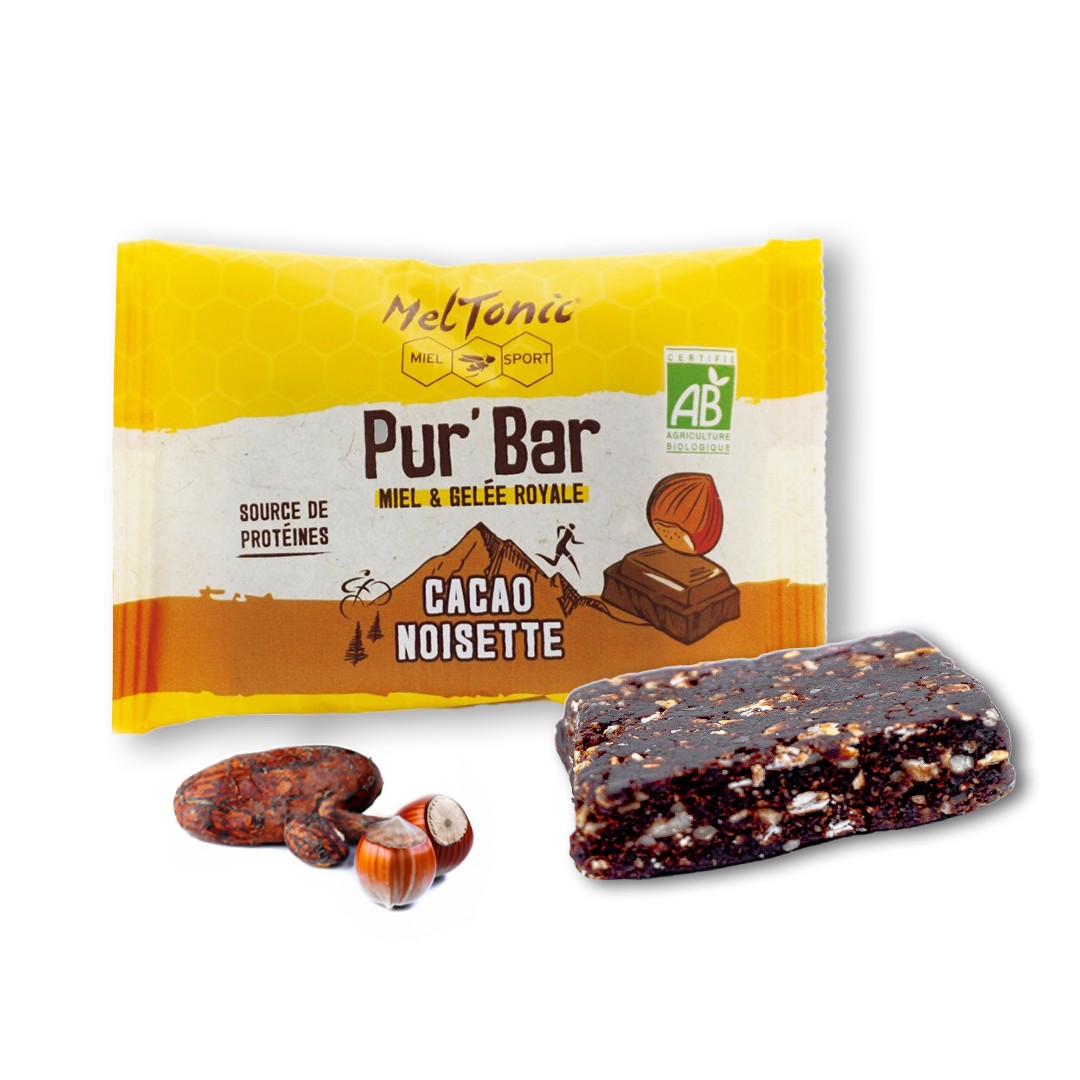 Barre énergétique Pur'Bar bio Cacao Noisette Meltonic - Clubinsport