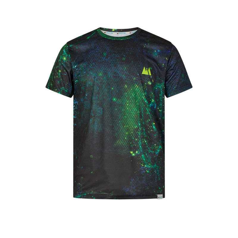 Tee-shirt manches courtes homme Wildtee Night run vert Homme - Clubinsport