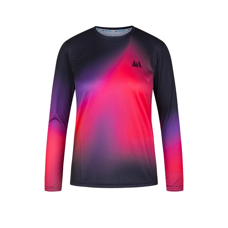 Tee-shirt manches longues femme  Wildtee Gradient rose - Clubinsport