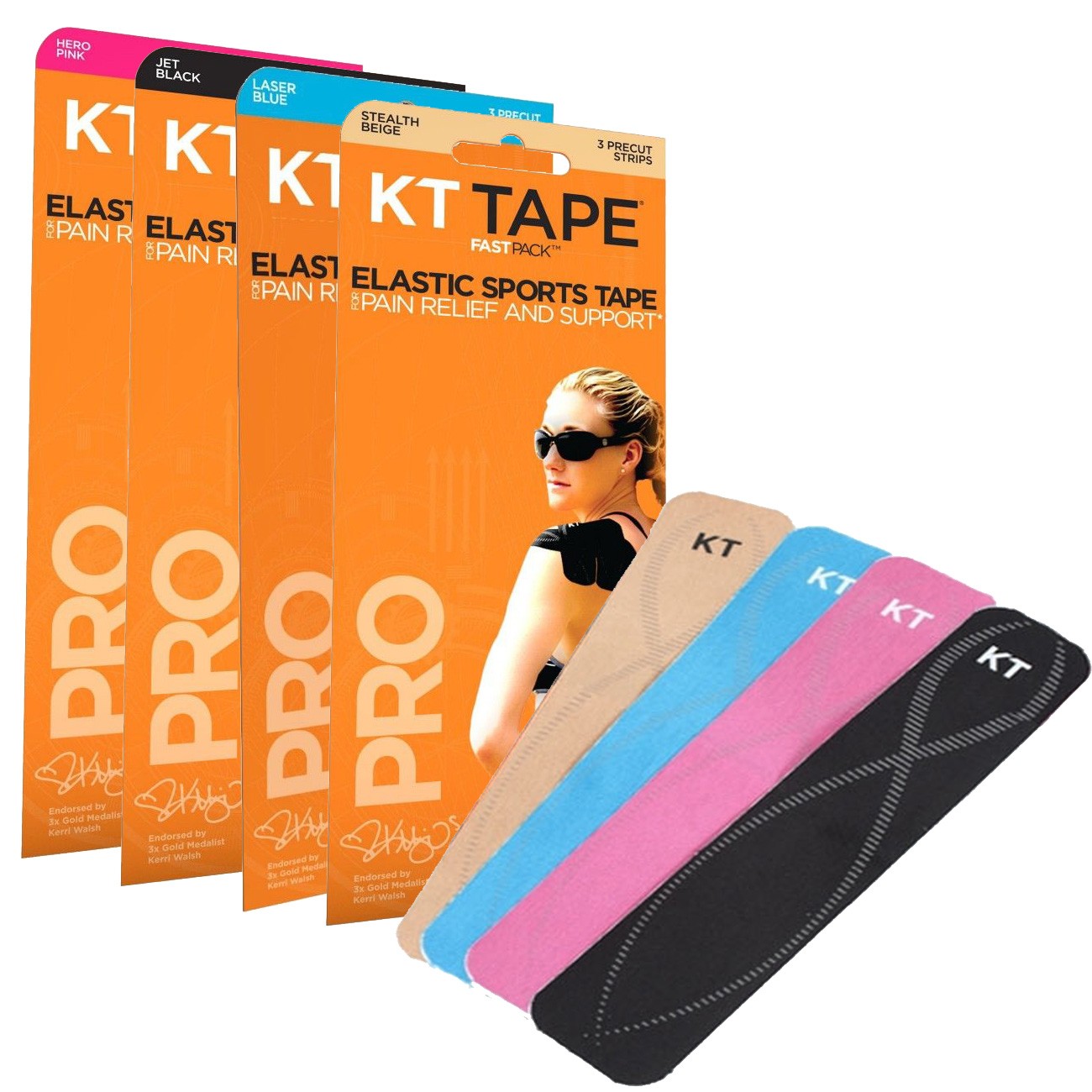 KT PRO Tape Précoupé (20 x 25cm) noir - Clubinsport