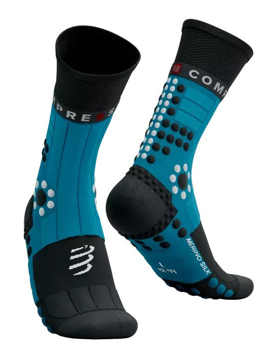 Chaussettes Compressport Ultra Trail Sock bleu - Clubinsport