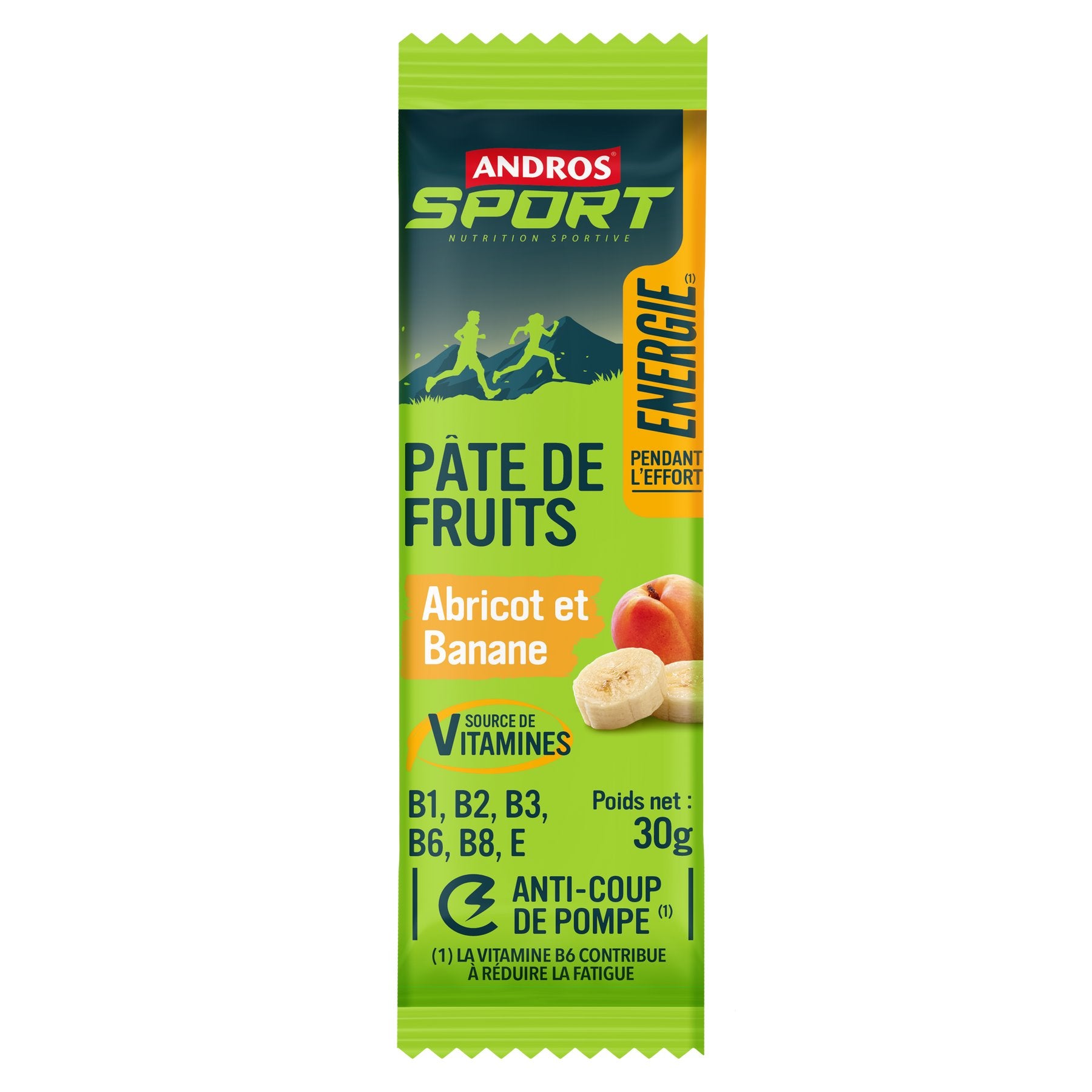 Pâte de fruits abricot banane Andros sport 30gr - Clubinsport