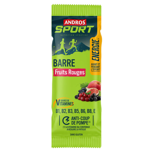 Barre énergétique NUTS ET GRAINES FRUITS ROUGES 40G Andros sport - Clubinsport