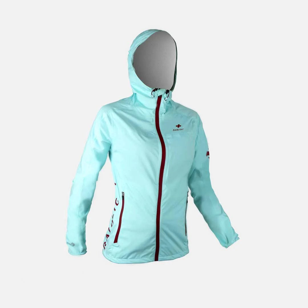 Veste de trail femme imperméable RAIDSHELL MP+ 15K/15K vert cyan - Clubinsport