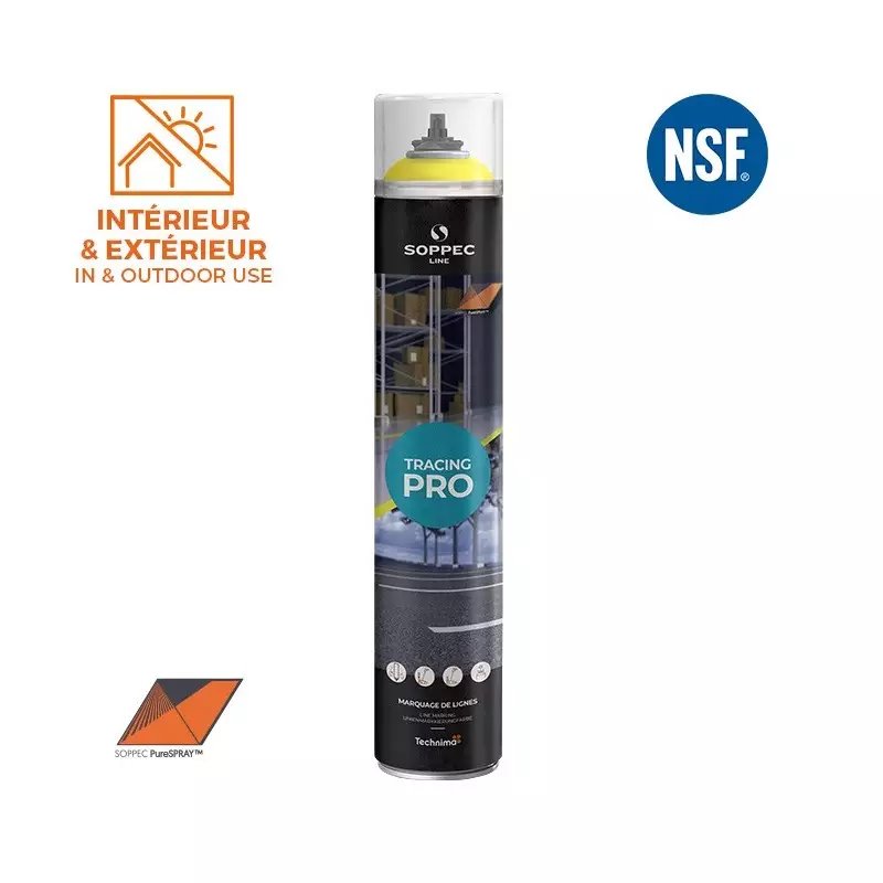 Bombe TRACING PRO Non fluorescent - Utilisation tête en bas TRACING STANDARD - Clubinsport