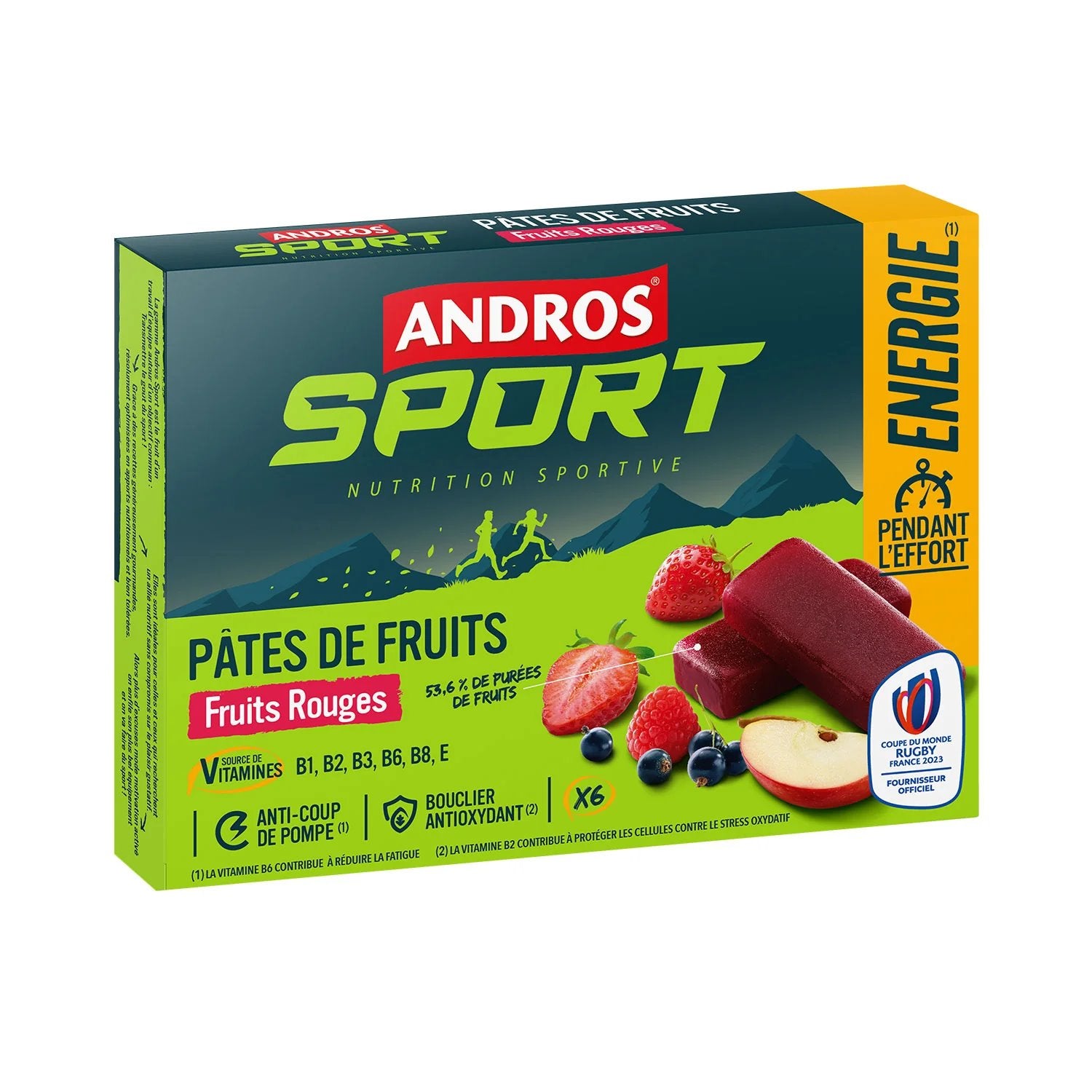 Pâte de fruits saveur Fruits rouges Andros sport 30gr X 6 - Clubinsport