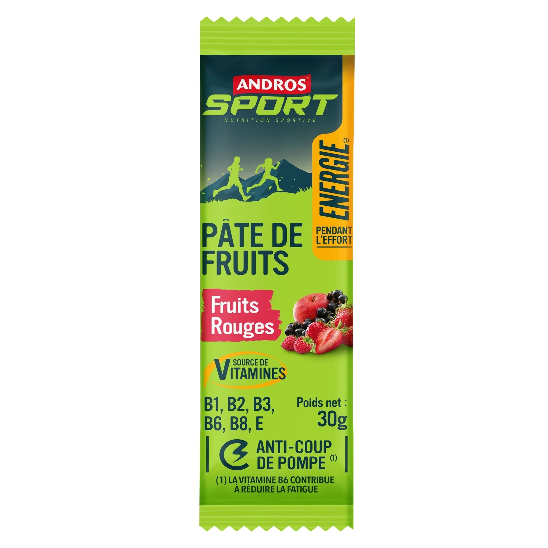 Pâte de fruits saveur Fruits rouges Andros sport 30gr - Clubinsport