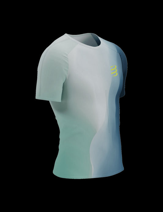 Tee-shirt manches courtes homme Compressport Performance  Niagara Blue - Clubinsport
