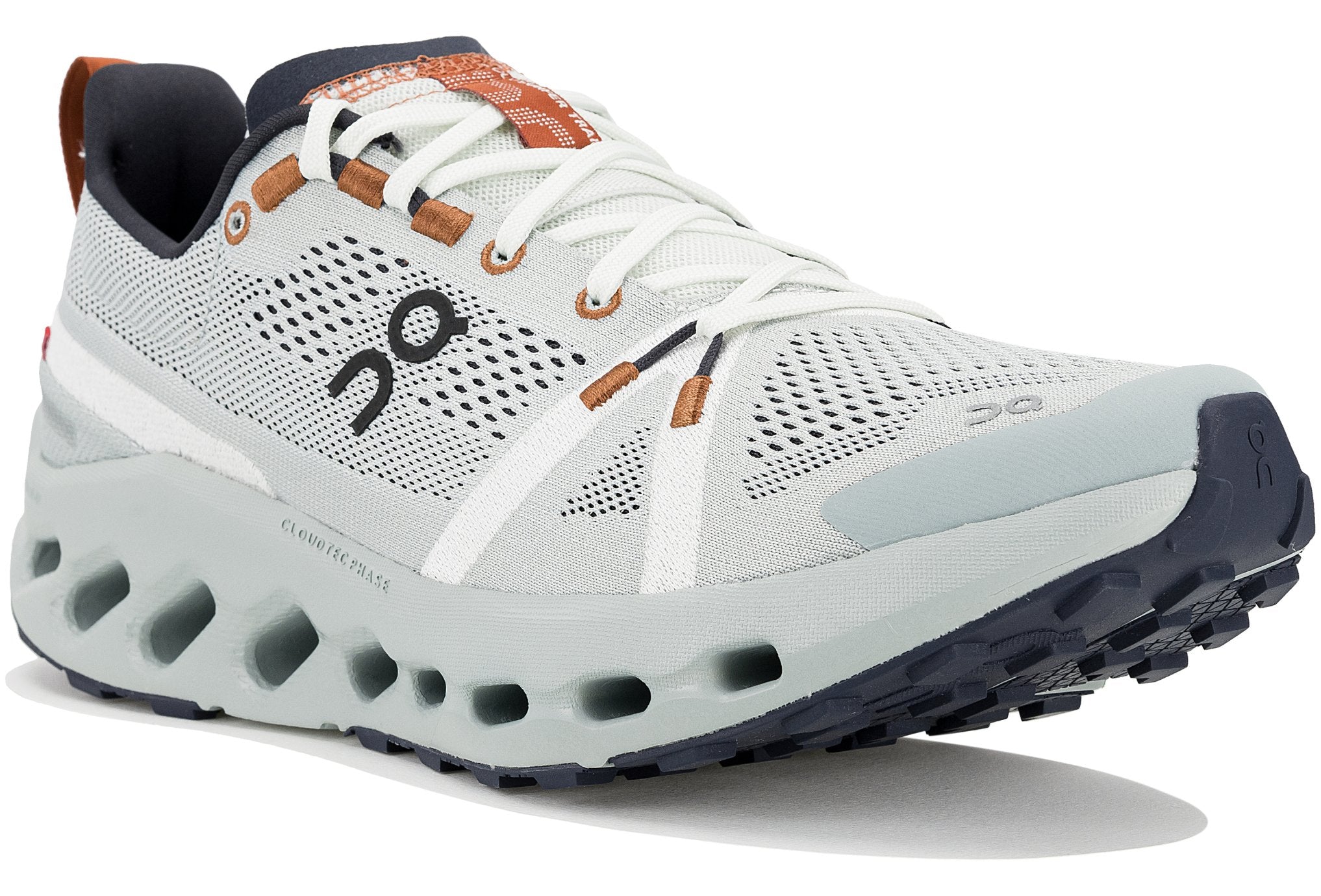 Chaussure Route Cloudsurfer Trail gris mineral homme ON Running blanc vert - Clubinsport