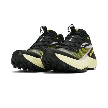 Chaussure de Trail Genesis mixte homme ou femme Salomon noir et jaune - Clubinsport