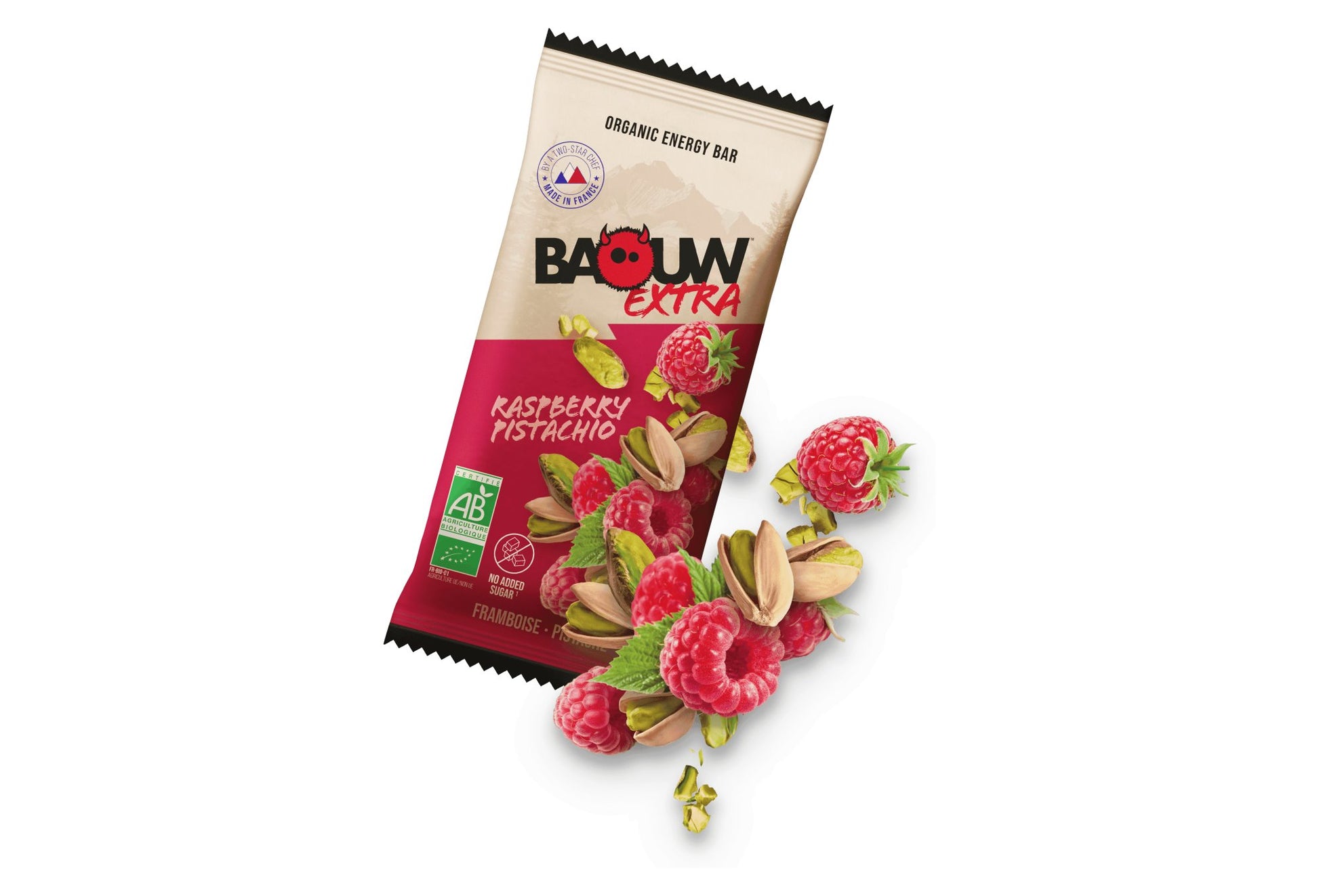 Barre énergétique Baouw Extra Extra Framboise / Pistache 50g - Clubinsport
