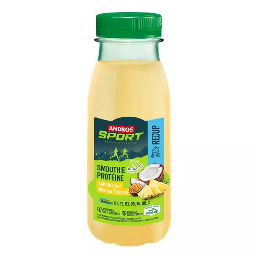 Boisson Smoothie vegetal protéiné  LAIT DE COCO - Ananas passion 250 ML Andros sport - Clubinsport