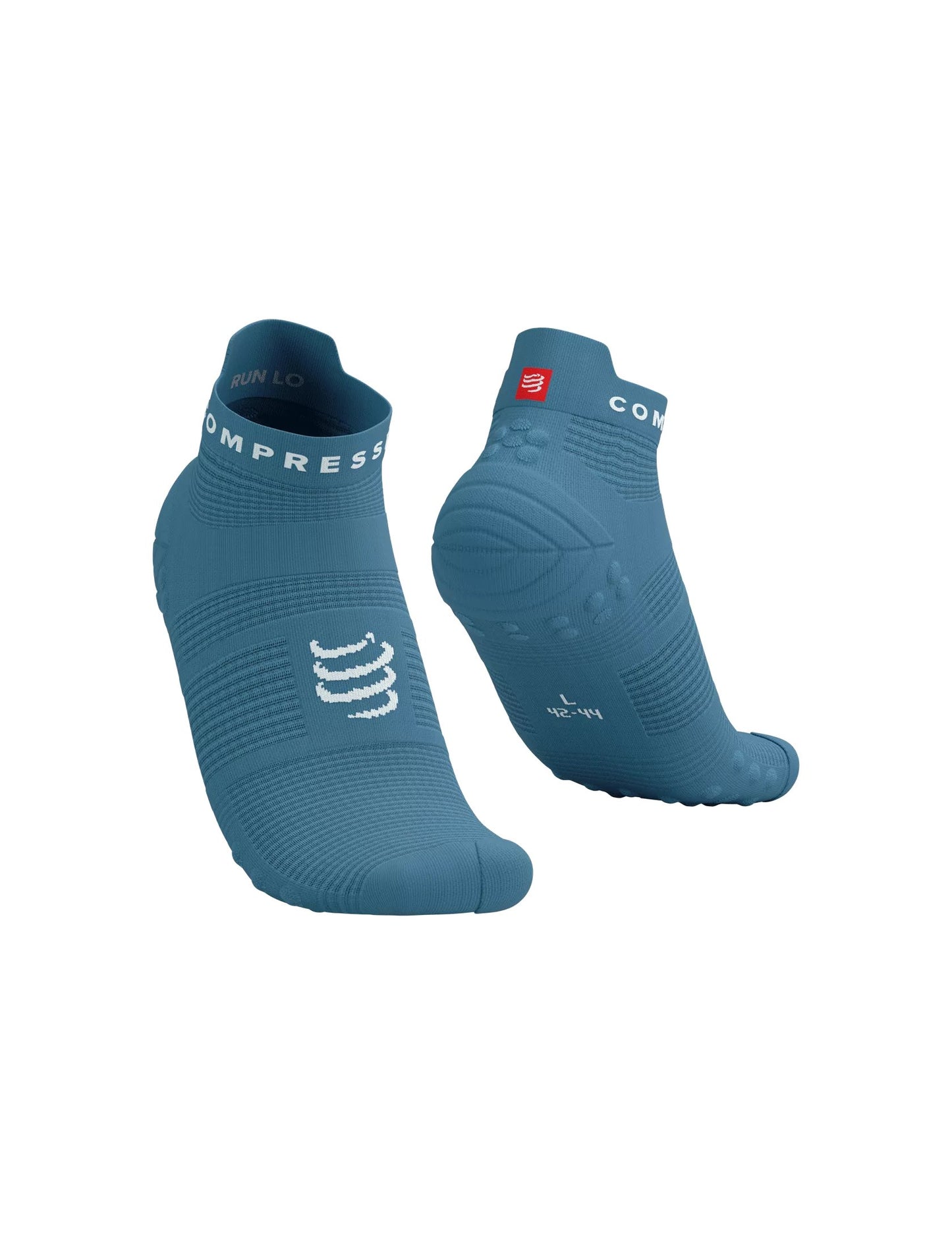 Chaussettes Compressport Pro Racing Socks v4.0 run Bleu niagara tige jaune