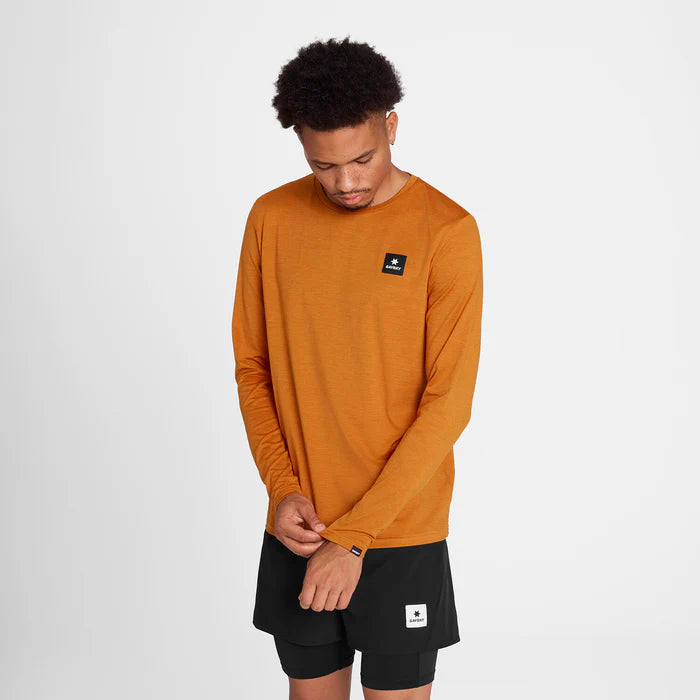 Tee-shirt manches longues Homme Saysky Reflective Logo Pace orange