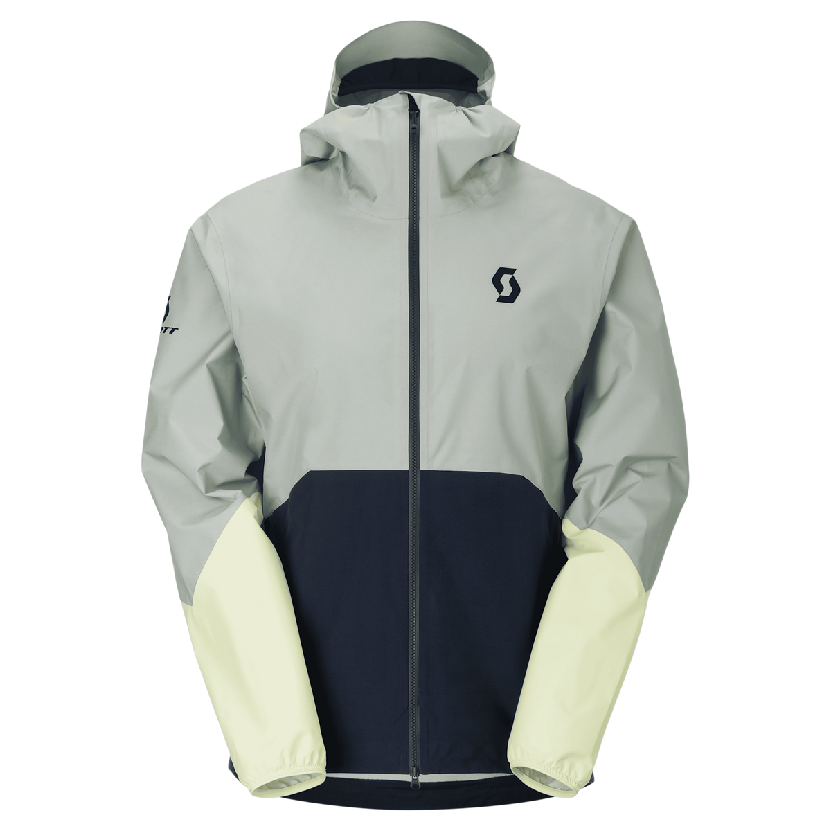 Veste imperméable Homme Scott Explorair Light dryo 2.5L gris bleu marine manches jaune pale