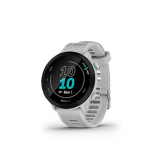 Montre cardio gps Garmin Forerunner 55 Blanche - Clubinsport